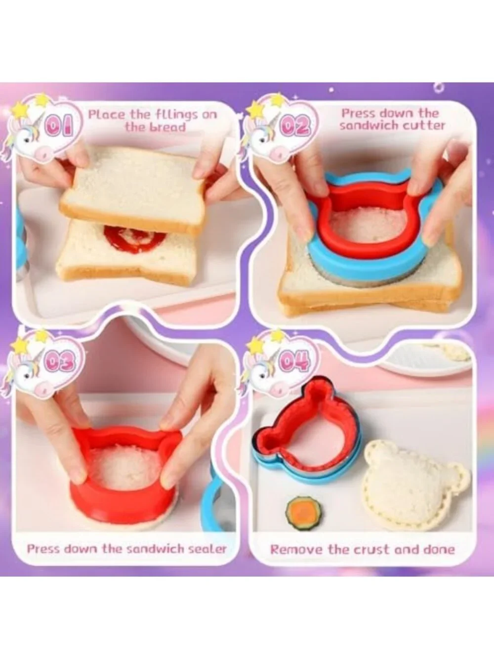 24 Pcs Sandwich & Cookie Cutters Set | Uncrustable Bread Maker Tools